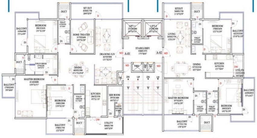 Floor Plan of Unishire Pratyaksh in Guttahalli, Bangalore - Image 339812