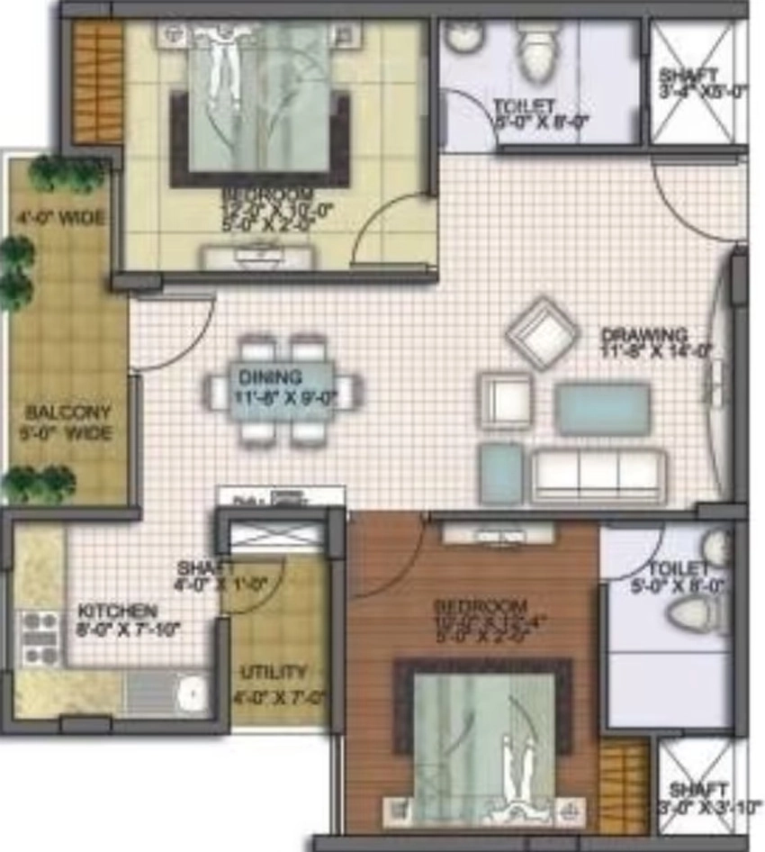 2 BHK Flat in Unishire The Ledge in Jakkur, Bangalore - Image 883432