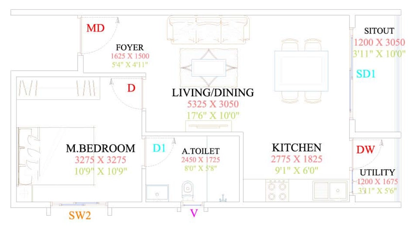 1 BHK Flat in Unishire Arena in Gottigere, Bangalore - Image 883466