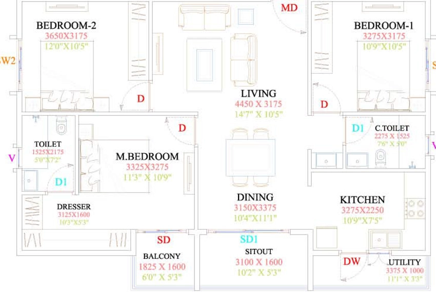 3 BHK Flat in Unishire Arena in Gottigere, Bangalore - Image 883470