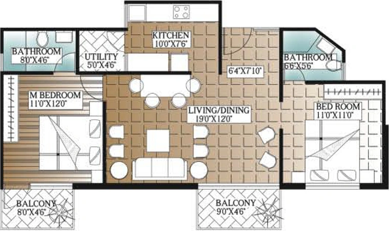 2 BHK Flat in Unishire Atrium in Jakkur, Bangalore - Image 837830