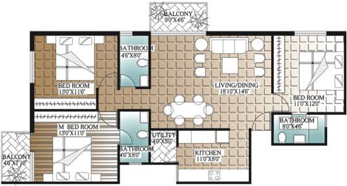 3 BHK Flat in Unishire Atrium in Jakkur, Bangalore - Image 837833