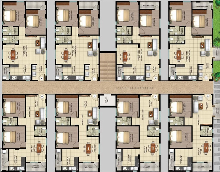 Floor Plan of Aashrayaa Serenity in Bannerghatta, Bangalore - Image 267071
