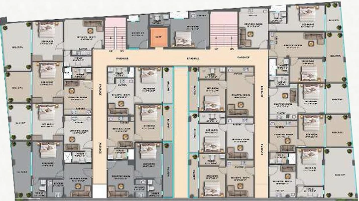 Floor Plan of Ambesten Twin City Walk in Sector 1, Greater Noida - Image 232383