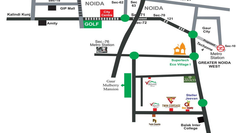 Location of Ambesten Twin Corsage in Sector 1, Greater Noida - Image 233580
