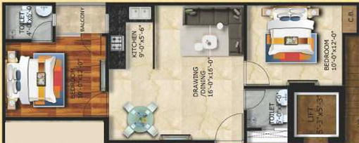 2 BHK Flat in Ambesten Onyx County in Sector 1, Greater Noida - Image 836217