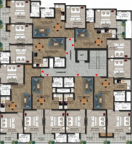 Floor Plan of Ambesten Twin Clarus Apartments in Sector 20, Greater Noida - Image 232398