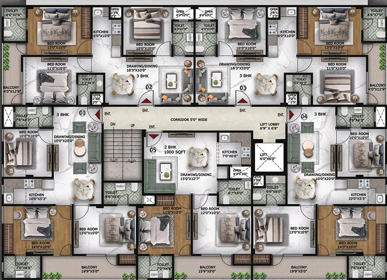 Floor Plan of Onyx Arenaa Heights in Sector 107, Noida - Image 234447