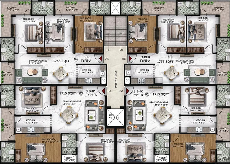 Floor Plan of Arena SV Heights in Sector 107, Noida - Image 234491