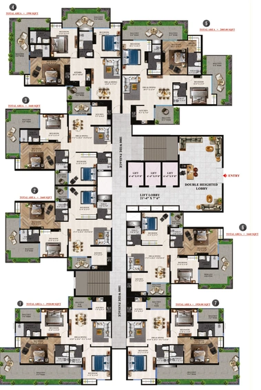 Floor Plan of Charms Iconic Tower in Raj Nagar Extension, Ghaziabad - Image 231207