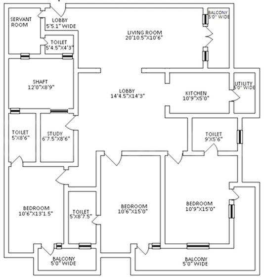 3 BHK Flat in Angel Rishabh Platinum in Indirapuram, Ghaziabad - Image 835802
