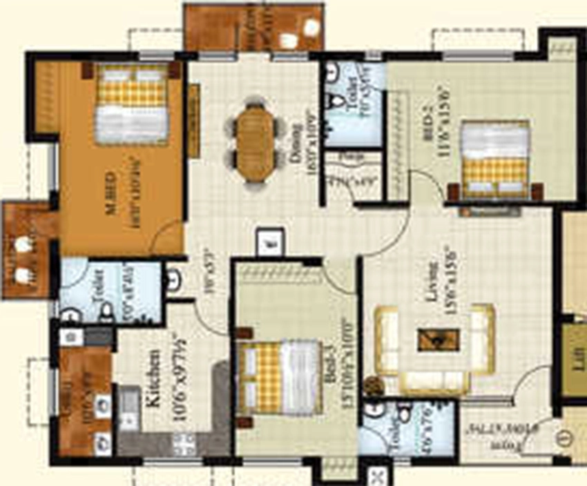 3 BHK Flat in Royal Srishti in Nungambakkam, Chennai - Image 881242