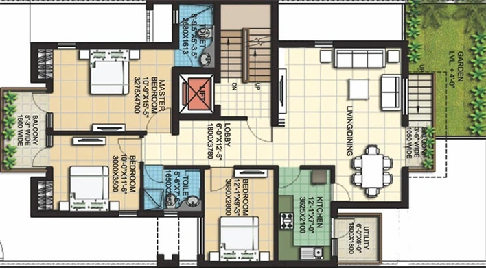 3 BHK Flat in Anant The Estate Floors in Golf Course Road, Gurgaon - Image 837589