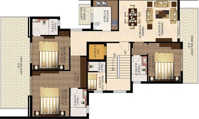 3 BHK Flat in Anant The Estate Floors in Golf Course Road, Gurgaon - Image 837590