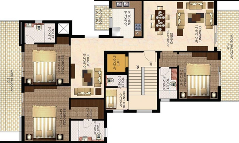 3 BHK Flat in Anant The Estate Floors in Golf Course Road, Gurgaon - Image 837591