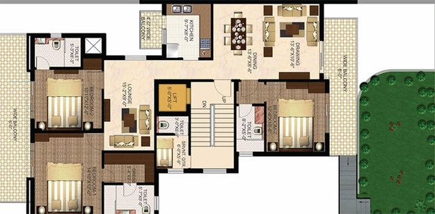 3 BHK Flat in Anant The Estate Floors in Golf Course Road, Gurgaon - Image 837592