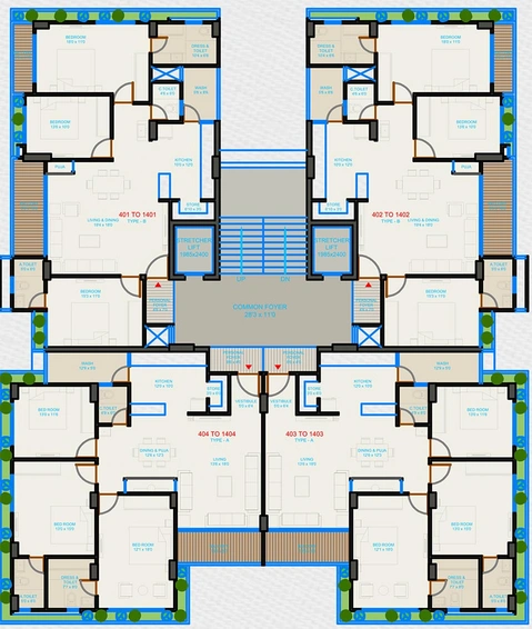 Floor Plan of Parshwa RJ Pashmina in Chandkheda, Ahmedabad - Image 265868