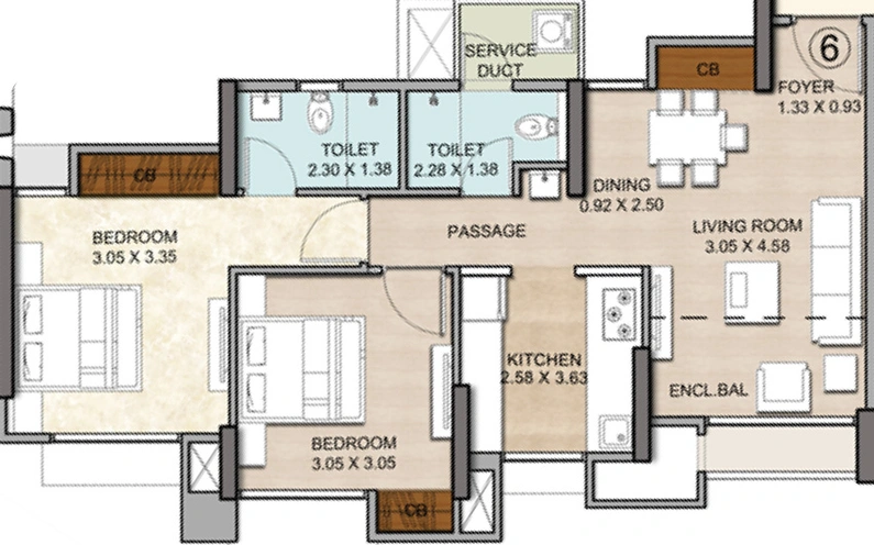 2 BHK Flat in Vijay Orovia in Thane West, Thane - Image 100783