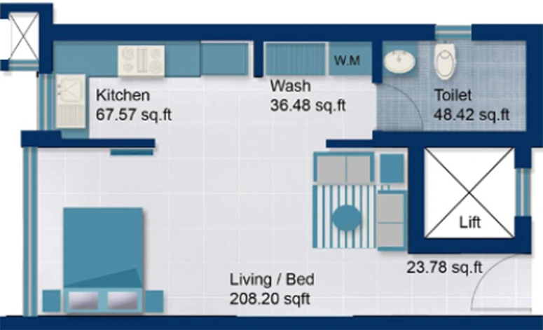1 BHK Flat in Earthspace Leisure in Edappally, Kochi - Image 856524