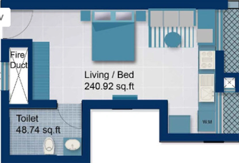 1 RK Studio Apartment in Earthspace Leisure in Edappally, Kochi - Image 856523