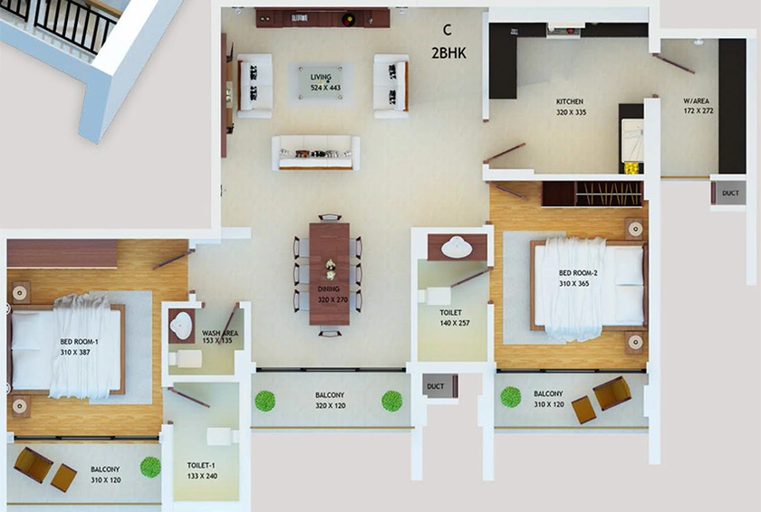 2 BHK Flat in Syama Dynamic Paradiso in Vyttila, Kochi - Image 857348