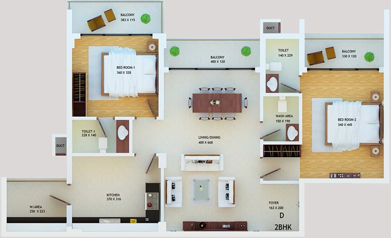 2 BHK Flat in Syama Dynamic Paradiso in Vyttila, Kochi - Image 857349