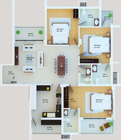 3 BHK Flat in Syama Dynamic Paradiso in Vyttila, Kochi - Image 857351