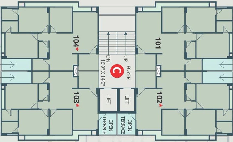 Floor Plan of Vihaan Dev Parijat in Khodiyar, Ahmedabad - Image 271205