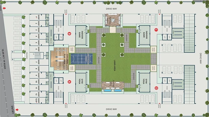 Master Plan of Vihaan Dev Parijat in Khodiyar, Ahmedabad - Image 271203