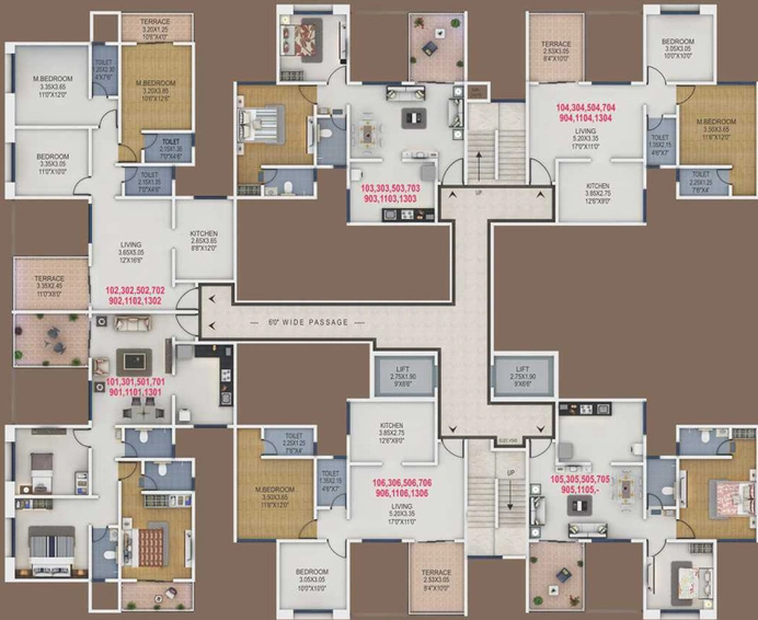 Floor Plan of VCC Vaiga in Punawale, Pune - Image 229415