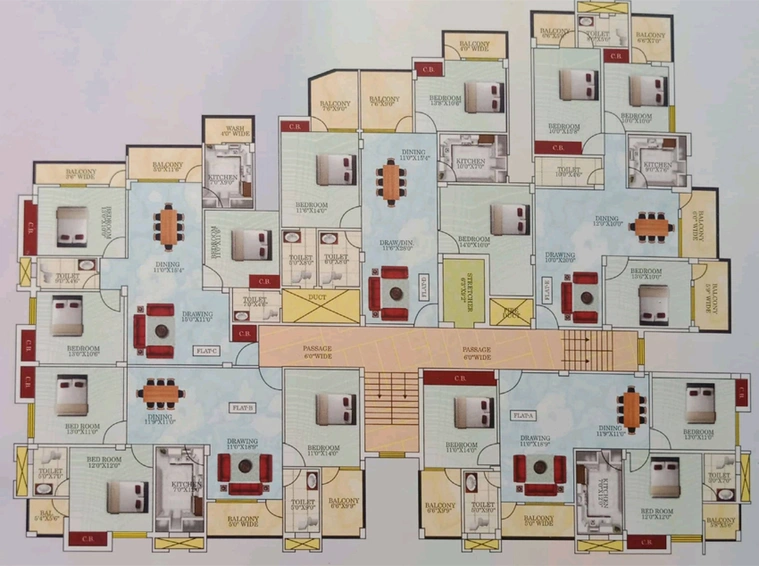 Floor Plan of Anaadi Sri Ram Enclave in Hatia, Ranchi - Image 259391