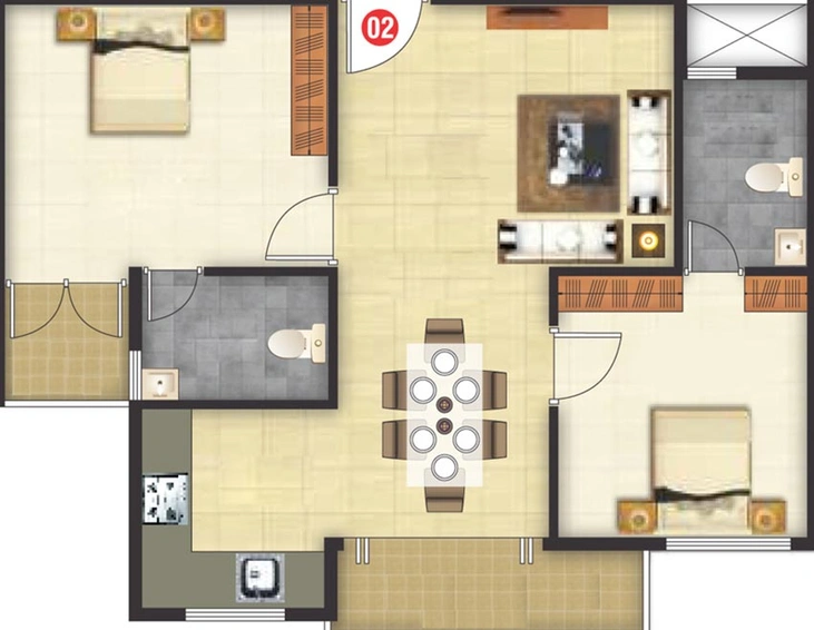 2 BHK Flat in Pioneer Woods in Wanadongri, Nagpur - Image 834377