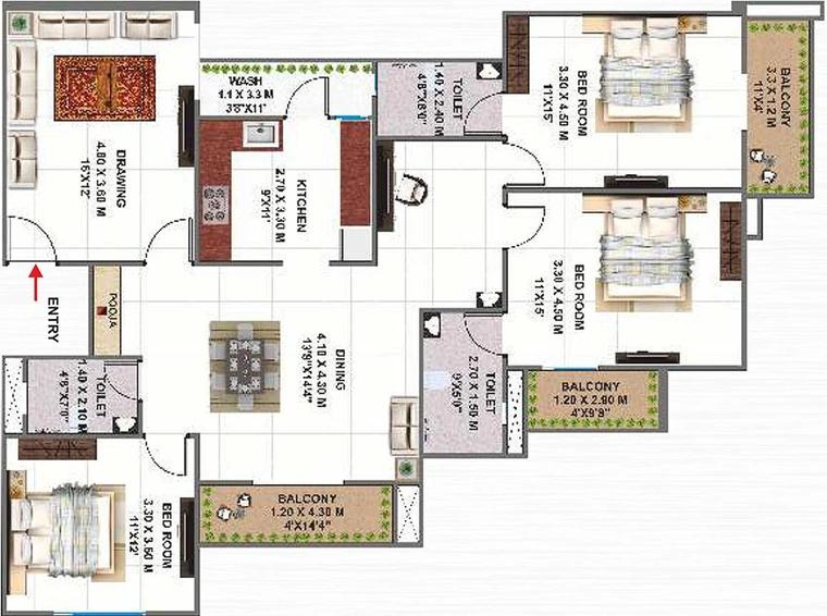 3 BHK Flat in Shiv Aangan Twin Towers in Salaiya, Bhopal - Image 843882