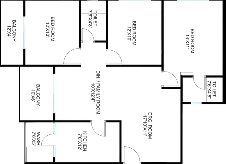 3 BHK Flat in Paras Urbane Park in Bawadiya Kalan, Bhopal - Image 843831