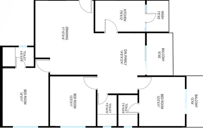 3 BHK Flat in Paras Urbane Park in Bawadiya Kalan, Bhopal - Image 843876