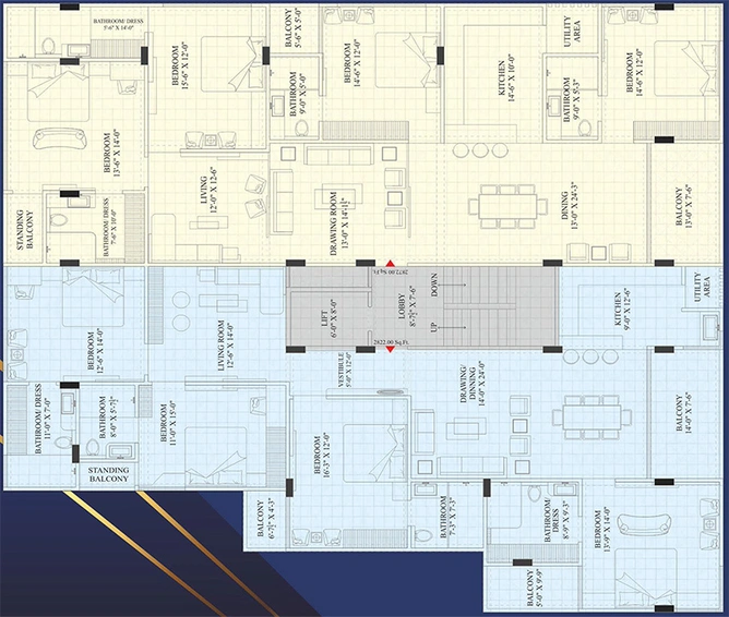 Floor Plan of DND The Destination in Tilak Nagar, Jaipur - Image 264003
