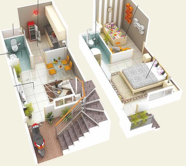 1 BHK Duplex in Shri Parasnath Himanshu Shubh City in Lambakheda, Bhopal - Image 843886