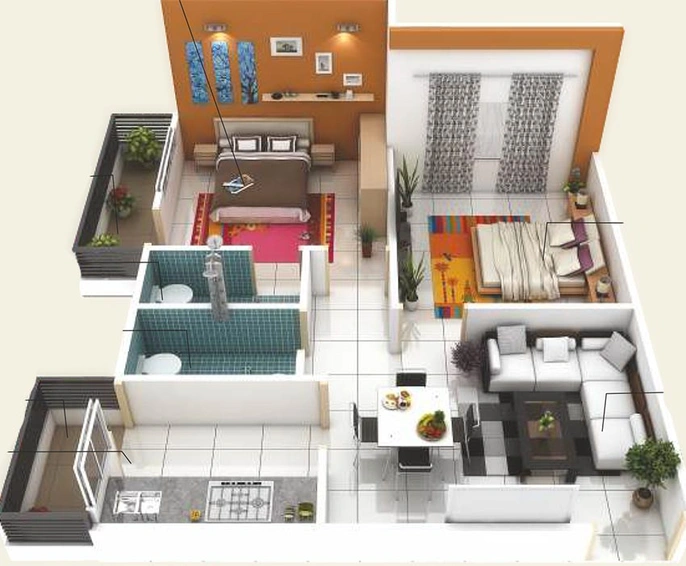 2 BHK Flat in Shri Parasnath Himanshu Shubh City in Lambakheda, Bhopal - Image 843887