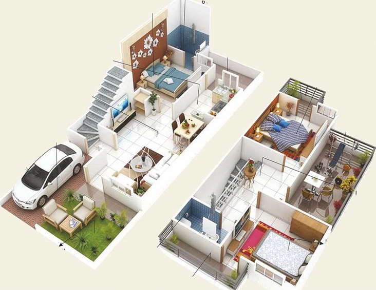 3 BHK Duplex in Shri Parasnath Himanshu Shubh City in Lambakheda, Bhopal - Image 844731
