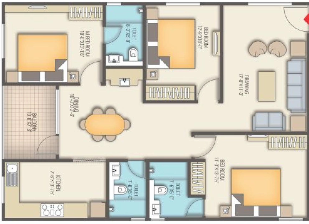 3 BHK Flat in Krishna Alankar Residency in Ram Nagar, Jaipur - Image 865695