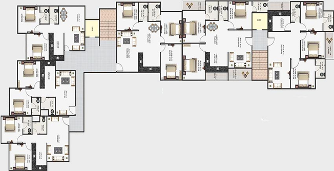Floor Plan of Shri Parasnath Sheetal Tower in Lalghati, Bhopal - Image 249376