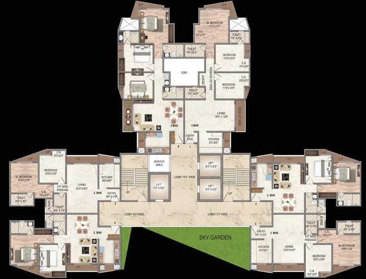 Floor Plan of Rosa Manhattan in Thane West, Thane - Image 122637
