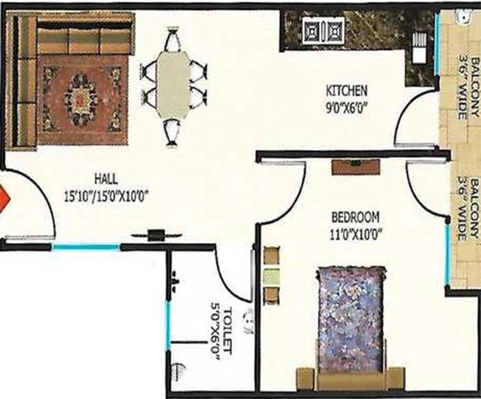 1 BHK Flat in Sheetalnath Sheetal Paradise in Ayodhya Bypass, Bhopal - Image 843867