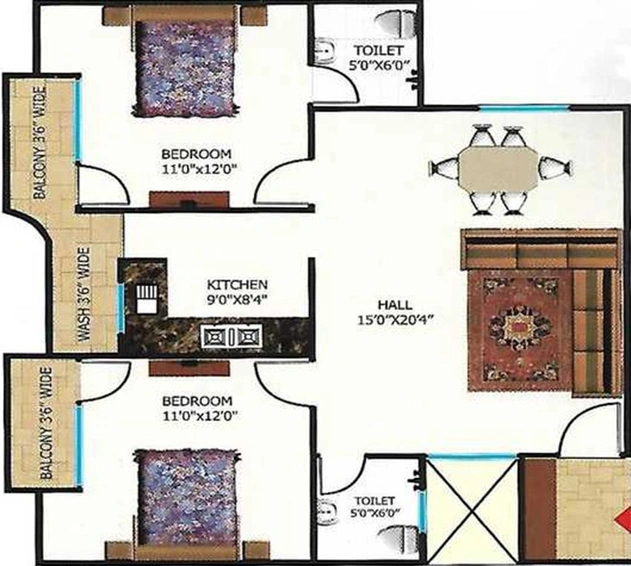 2 BHK Flat in Sheetalnath Sheetal Paradise in Ayodhya Bypass, Bhopal - Image 843868