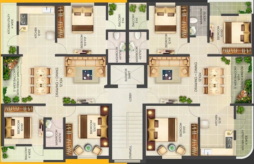 Floor Plan of 50 Dev Heights in Narendra Nagar, Nagpur - Image 249700