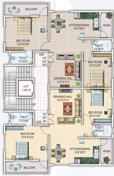 Floor Plan of Yashshree Anand Paradise in Pratap Nagar, Nagpur - Image 251445