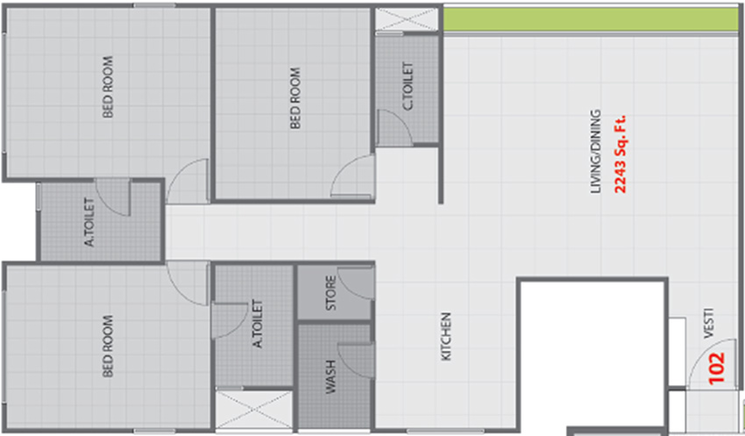 2 BHK Flat in White Wings Bellacasaa in Canal Road, Surat - Image 847008