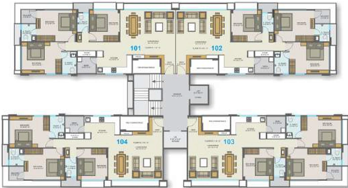 Floor Plan of White Wings Flamingo in Bhimrad, Surat - Image 253911