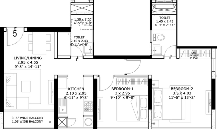 2 BHK Flat in Tata Serein in Thane West, Thane - Image 779787