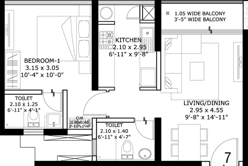 1 BHK Flat in Tata Serein in Thane West, Thane - Image 779786
